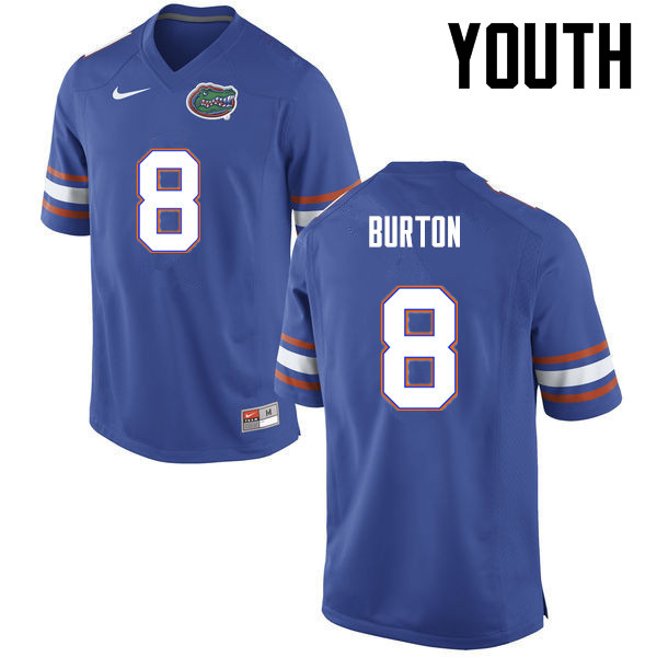 Youth Florida Gators #8 Trey Burton College Football Jerseys-Blue